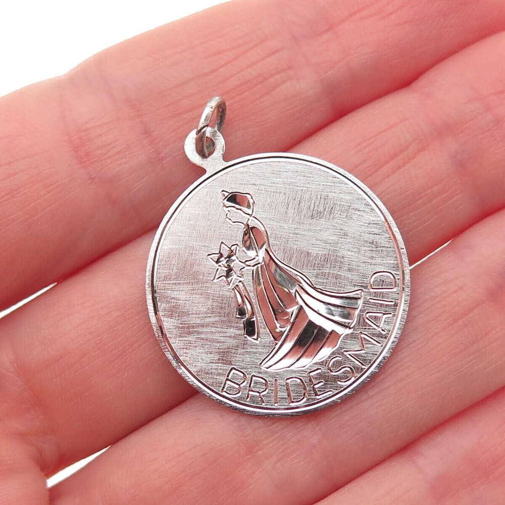 Griffith & Sons 925 Sterling Silver Vintage Bridesmaid Charm Pendant
